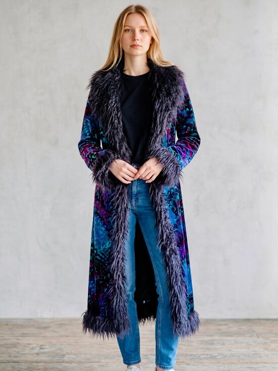 Betsey Johnson Jackets & Blazers - ✨ Rare Vintage Betsey Johnson Velvet Faux Fur Duster Coat - Late 1990s ✨